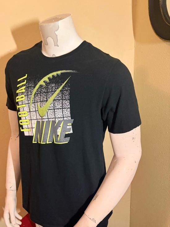Nike Other - Nike Black Short-Sleeve Football Graphic Tee with Neon Yellow Accent